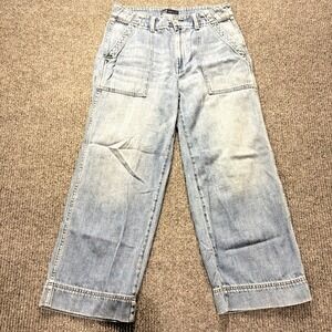 Gap Jeans Cropped Wide Leg Size 10/30 Light Wash Denim High Rise Relaxed 1969